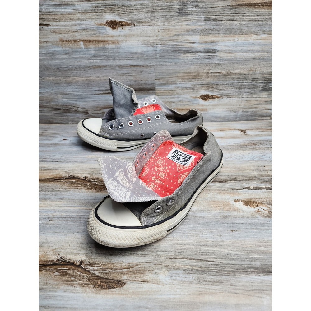 Converse Chuck Taylor All Star Double Tongue Gray Red Paisley 548580F Womens 9